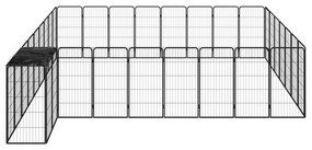 vidaXL Κλουβί Σκύλου 34 Πάνελ Μαύρο 50x100 εκ. Ατσάλι με Βαφή Πούδρας