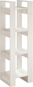 vidaXL Βιβλιοθήκη/Διαχωριστικό Χώρου Λευκό 41x35x125 εκ. Μασίφ Πεύκο