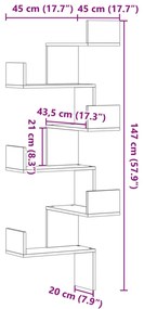 ΓΩΝΙΑΚΗ ΡΑΦΙΕΡΑ ΤΟΙΧΟΥ ΚΑΠΝΙΣΤΗ ΔΡΥΣ 45X45X147 ΕΚ ΕΠΕΞ. ΞΥΛΟ 852640