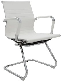 Καρέκλα γραφείου επισκέπτη Valter pakoworld λευκό pu 55.5x48x88εκ