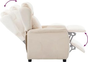 vidaXL Ανακλινόμενη πολυθρόνα Κρεμ 66.5 x 94 x 101.5 εκ Πολυεστέρας