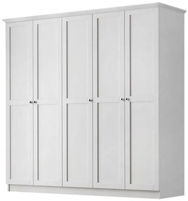 Megapap Ντουλάπα Ρούχων Emily Πεντάφυλλη Λευκό 175x50x210εκ.