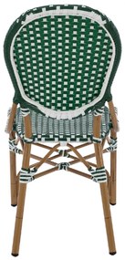 ΚΑΡΕΚΛΑ ΑΛΟΥΜΙΝΙΟΥ BAMBOO LOOK ΜΕ WICKER ΠΡΑΣΙΝΟ ΛΕΥΚΟ HM5792.01 47x55x98 εκ.