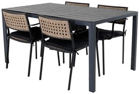 Σετ Τραπέζι και καρέκλες Dallas 727, Polyξύλο, 44 kg, Μέταλλο, Μαξιλάρι καθίσματος: Ναι | Epipla1.gr