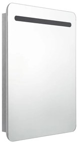 Καθρέφτης Μπάνιου Ντουλάπι &amp; Φωτισμό LED Γκρι Σκυρ. 60x11x80εκ - Γκρι