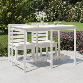 Τραπέζι Κήπου Λευκό 159,5x82,5x110 εκ. από Μασίφ Ξύλο Πεύκου