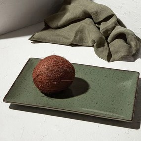 Estia Πιατέλα Ορθογώνια Terra Πορσελάνινη 31x21cm Πράσινο 07-15602