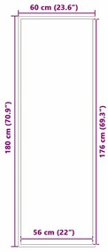 vidaXL Χαλάκι Εξώπορτας Μαύρο και Γκρι 60 x 180 cm Πολυπροπυλένιο, PVC