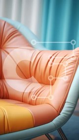 Intra Συλλεκτικό Ξύλινο Παζλ Plywood 4mm - Κομψή μοντέρνα καρέκλα σε ζωηρά χρώματα Σε Ξύλινο Κουτί - Διαστάσεις Puzzle: 10x10 cm – 25 κομμάτια