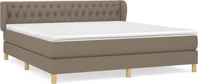 vidaXL Κρεβάτι Boxspring με Στρώμα Taupe 180x200 εκ. Υφασμάτινο