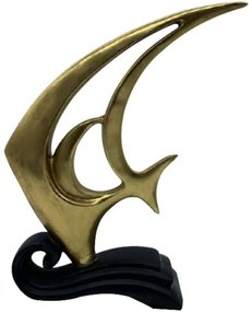 Διακοσμητικό Ψάρι Pez 021869 25x7x32cm Gold-Black Πολυρεσίνη