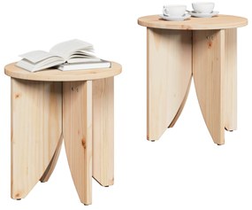 vidaXL Τραπεζάκι σαλονιού 2 pcs Φυσικό 41.5 x 41.5 x 44 cm