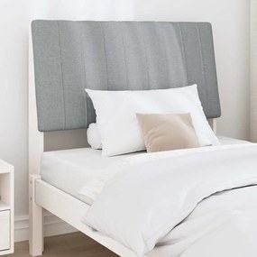 vidaXL Ταπετσαρισμένο κεφαλάρι Ανοιχτό γκρι 90 cm Στερεά ξυλεία πεύκου