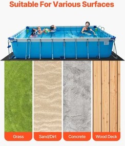 VEVOR 12x24ft Rectangle Pool Liner Pad Heavy Duty Pool Mat Prevent Punctures