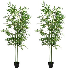 vidaXL Τεχνητό Δέντρο Μπαμπού 2 pcs Πράσινο 60 x 18 x 190 εκ