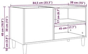 ντουλάπι δίσκων  Δρυς τεχνίτης 84,5x38x48 cm Κατασκευασμένο ξύλο 857164