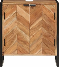 vidaXL Ντουλάπι Μπάνιου Επιτοίχιο 55x35x60 εκ. Μασίφ Ακακία/Σίδερο