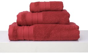 Πετσέτα Με Φάσα Soft Red Anna Riska Σώματος 70x140cm 100% Βαμβάκι