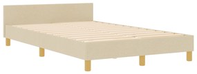 vidaXL Κρεβάτι Κρεμ 120x200 εκ. Υφάσματος