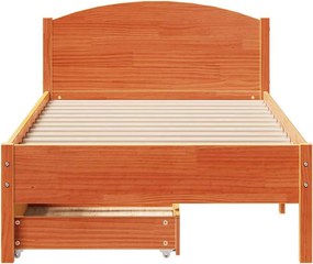 vidaXL Σκελετός Κρεβ. Χωρίς Στρώμα Καφέ Κεριού 90x200 εκ Μασίφ Πεύκο
