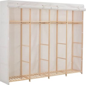 vidaXL Ντουλάπα Λευκή 200 x 40 x 170 εκ. Υφασμάτινη