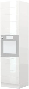 Επιδαπέδιο ντουλάπι φούρνου ψηλό Hudson K23-60-2KR-Λευκό γυαλιστερό - 60.00Χ60.00Χ235.00cm
