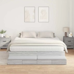 vidaXL Κρεβάτι με Αποθηκευτικό Χώρο Γκρι sonoma 200x200 εκ.