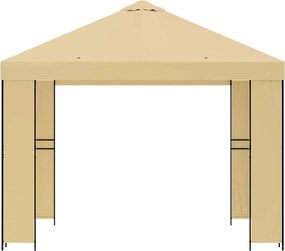vidaXL Κιόσκι 3 x 3 m Κρεμ Πολυεστέρας και Χάλυβας 190 gsm