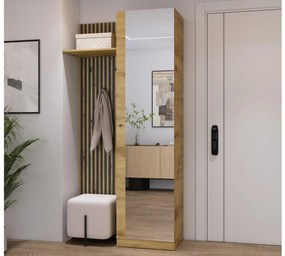 AURORA-2  Έπιπλο Εισόδου Artizan Oak/Ανθρακί Μ100xΠ40xΥ189.5