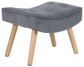 WOODWELL Ε7141,71ALMA Σκαμπό - Υποπόδιο, Ύφασμα Velure Γκρι, Πόδια Φυσικό, K/D 52x38x35cm Ε7141,71
