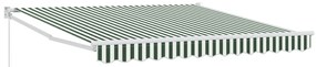 vidaXL Ανασυρόμενη Τέντα Πράσινη και Λευκή 350x250 εκ.
