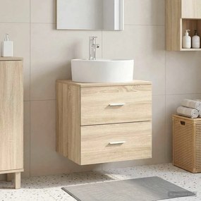 vidaXL Επιτοίχιο έπιπλο νιπτήρα μπάνιου Sonoma Δρυς