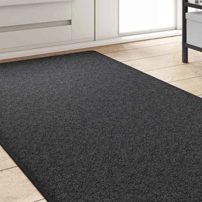 vidaXL Δερμάτινο Χαλί Σκούρο Γκρι 80 x 500 cm 100% Πολυπροπυλένιο