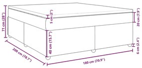 Κρεβάτι Boxspring με Στρώμα Μπλε 180x200 εκ. Υφασμάτινο - Μπλε