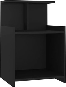 vidaXL Κομοδίνο Μαύρο 40 x 35 x 60 εκ. από Επεξ. Ξύλο