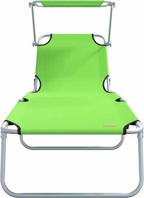 vidaXL Ξαπλώστρα 2 pcs Πράσινο 58 x 188 x 77 εκ. Πολυεστέρας