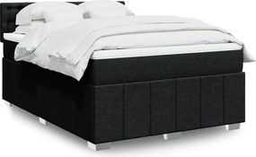vidaXL Κρεβάτι Boxspring με Στρώμα Μαύρο 160x200 εκ. Υφασμάτινο