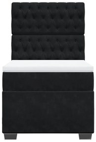 vidaXL Κρεβάτι Boxspring με Στρώμα Μαύρο 100x200 εκ. Βελούδινο
