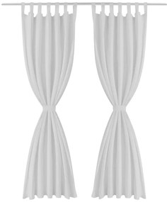 vidaXL Κουρτίνες με Θηλιές 2 τεμ. Λευκές 140 x 175 εκ. από Microsatin