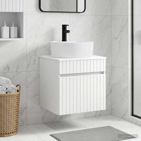 vidaXL Επιτοίχιος νιπτήρας βανίλιας Λευκό 49 x 44,5 x 65 εκ