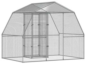 vidaXL Κλουβί με Πόρτα Ασημί Γαλβ. Χάλυβας