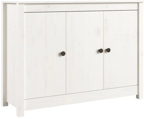 vidaXL Ντουλάπι Λευκό 100 x 35 x 74 εκ. από Μασίφ Ξύλο Πεύκου