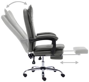 vidaXL Πολυθρόνα Γραφείου Ανθρακί από Συνθετικό Δέρμα