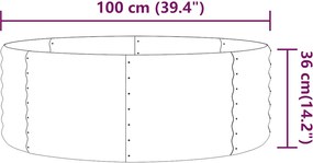 vidaXL Ζαρντινιέρα Ανθρακί 100x100x36εκ Γαλβανισμένος χάλυβας