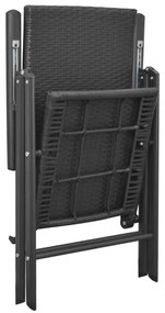 vidaXL Σετ Τραπεζαρίας Κήπου 7 Τεμαχίων Μαύρο