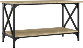 vidaXL Τραπεζάκι Σαλονιού Sonoma Δρυς 80x45x45 εκ Επεξ. Ξύλο + Σίδηρος
