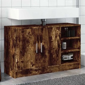 vidaXL Ντουλάπι Νιπτήρα Καπνιστή Δρυς 90x29x55 εκ. Επεξεργασμένο Ξύλο
