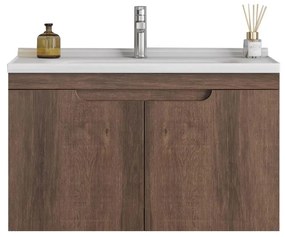 Σετ Επίπλου Mπάνιου DIANA 80 Plywood Brown 80x46.5x125 εκ.