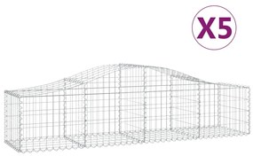 vidaXL Συρματοκιβώτια Τοξωτά 5 τεμ. 200x50x40/60 εκ. Γαλβαν. Ατσάλι