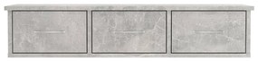 vidaXL Ράφι Τοίχου με Συρτάρια Γκρι Σκυροδ. 88x26x18,5 εκ. Επεξ. Ξύλο